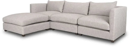 Halston 4-Piece Chaise Sofa Set with Ottoman- Light Grey (BRAND NEW IN BOX)