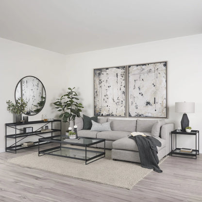 Halston 4-Piece Chaise Sofa Set with Ottoman- Light Grey (BRAND NEW IN BOX)