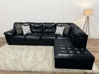Faux Leather Right Facing Sectional Sofa (Pre - Owned)