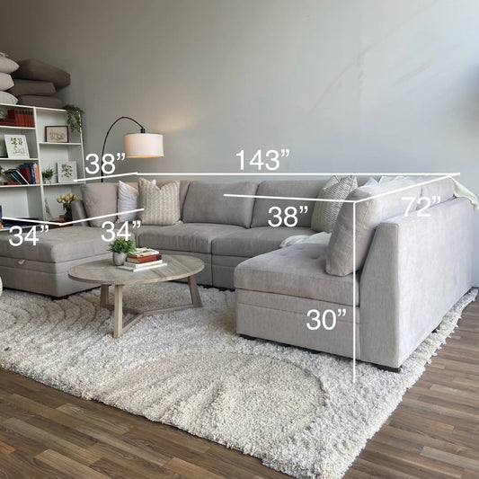 4-Piece Grey Modular Sectional ( PRE- OWNED INVENTORY)